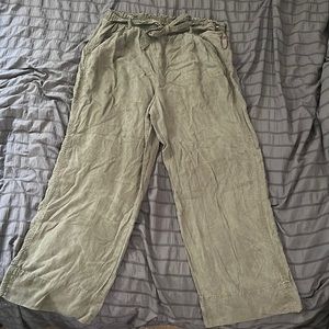 Olive Green Wide leg Plus Size Pants